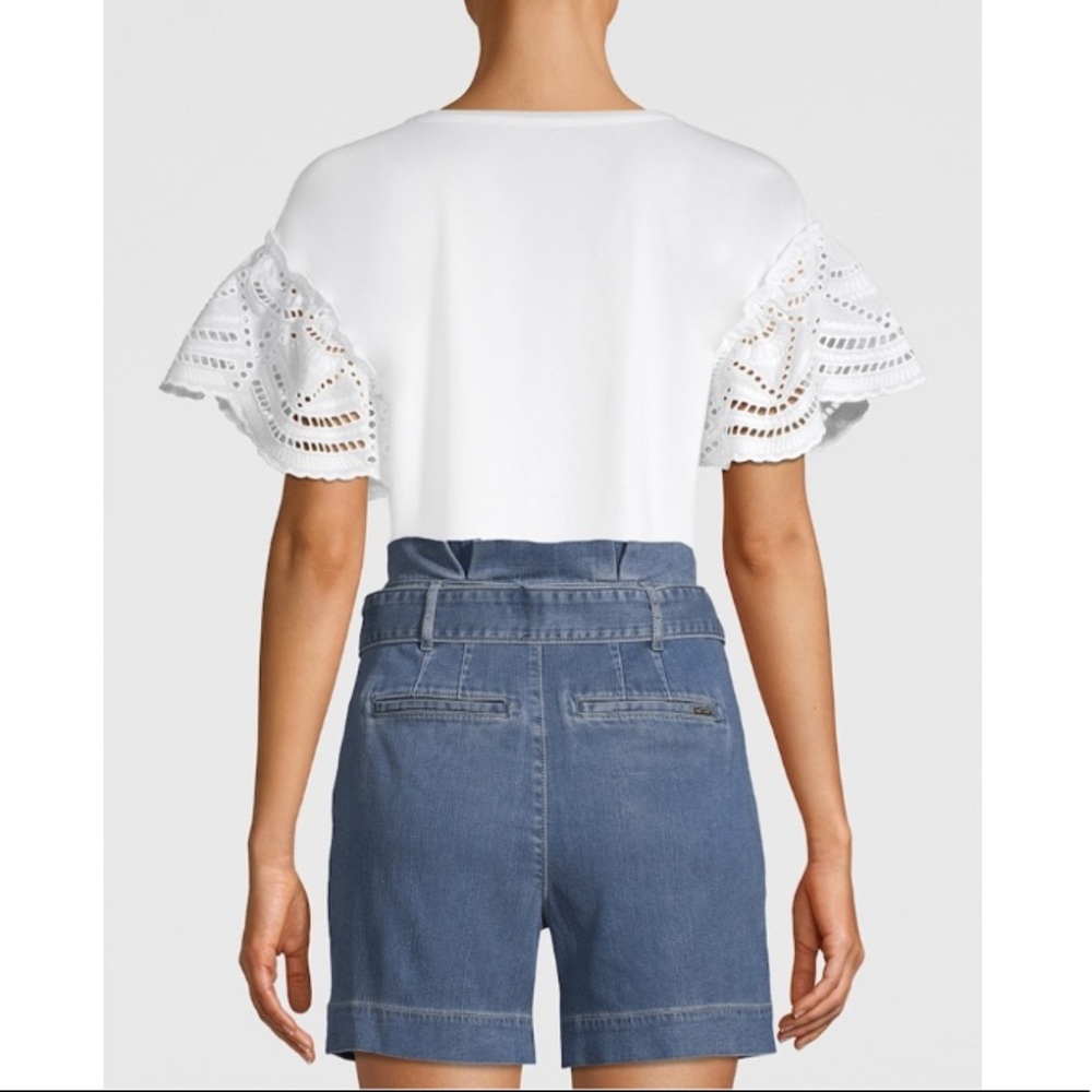 WHBM | EYELET FLUTTER-SLEEVE TEE STYLE: 570287209 - Picture 2 of 14